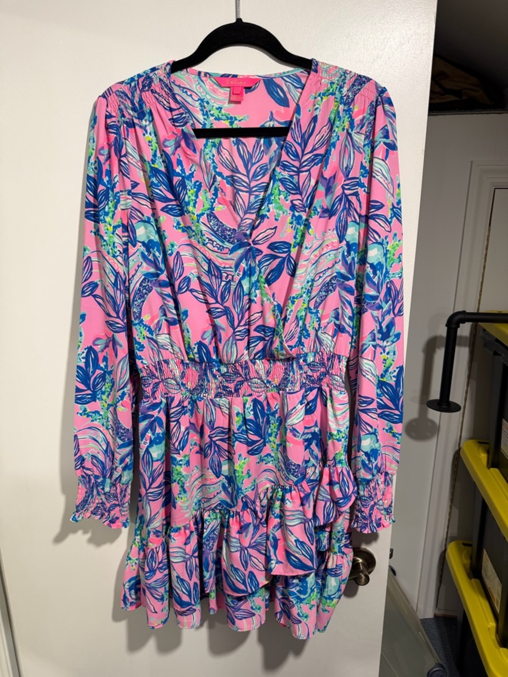 Lilly Pulitzer Pink Multicolor Tropical V-Neck Dress